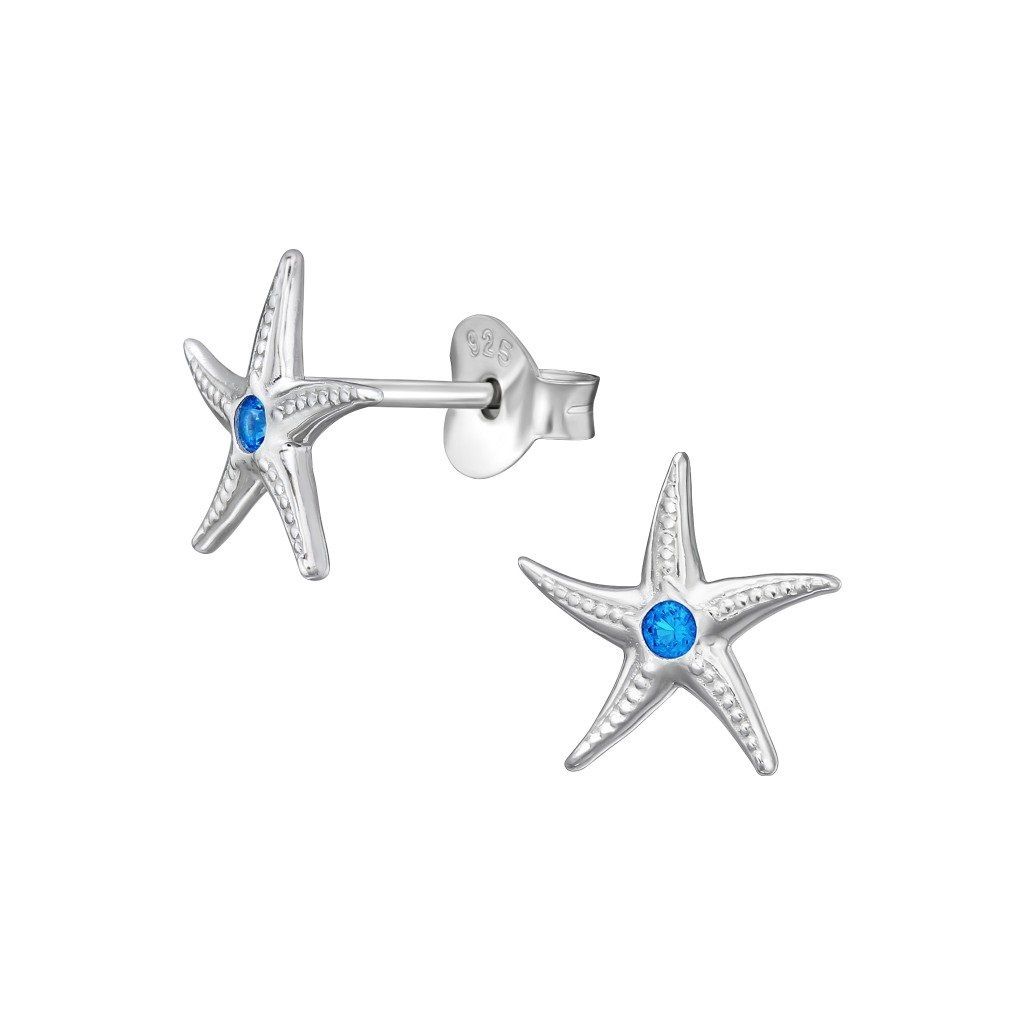 stříbrné náušnice hvězdice