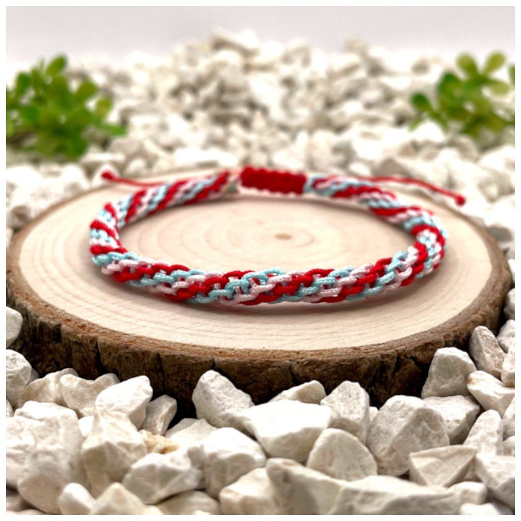 vícebarevný náramek přátelství modrá růžová červená