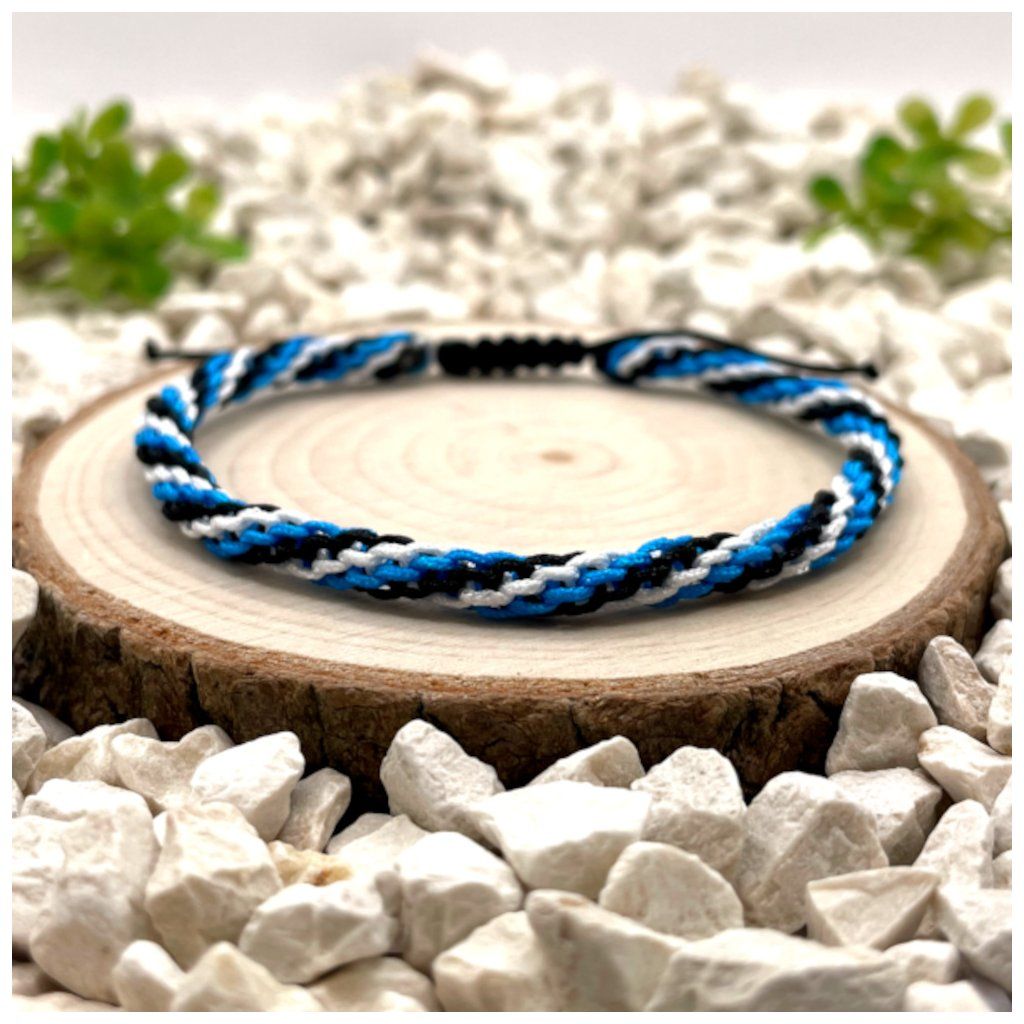 vícebarevný náramek přátelství modrá bílá černá